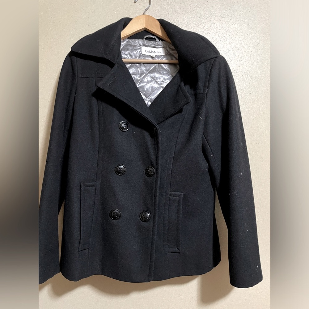 Calvin Klein Pea Coat with Riding Hood hood